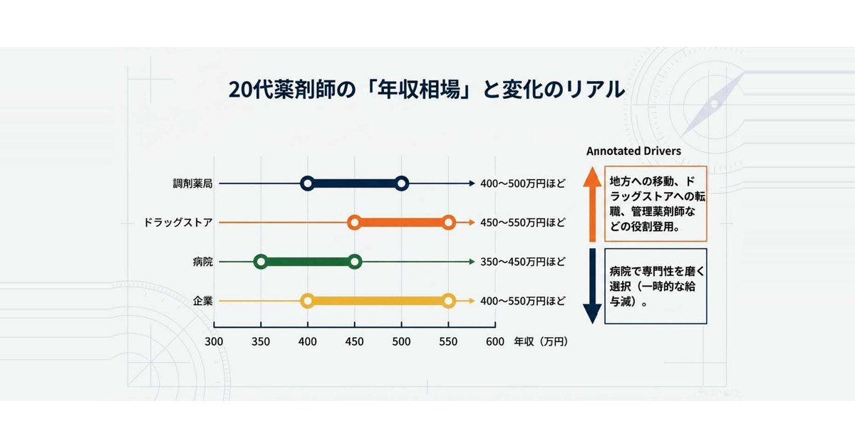 20代薬剤師の年収相場と転職後の変化