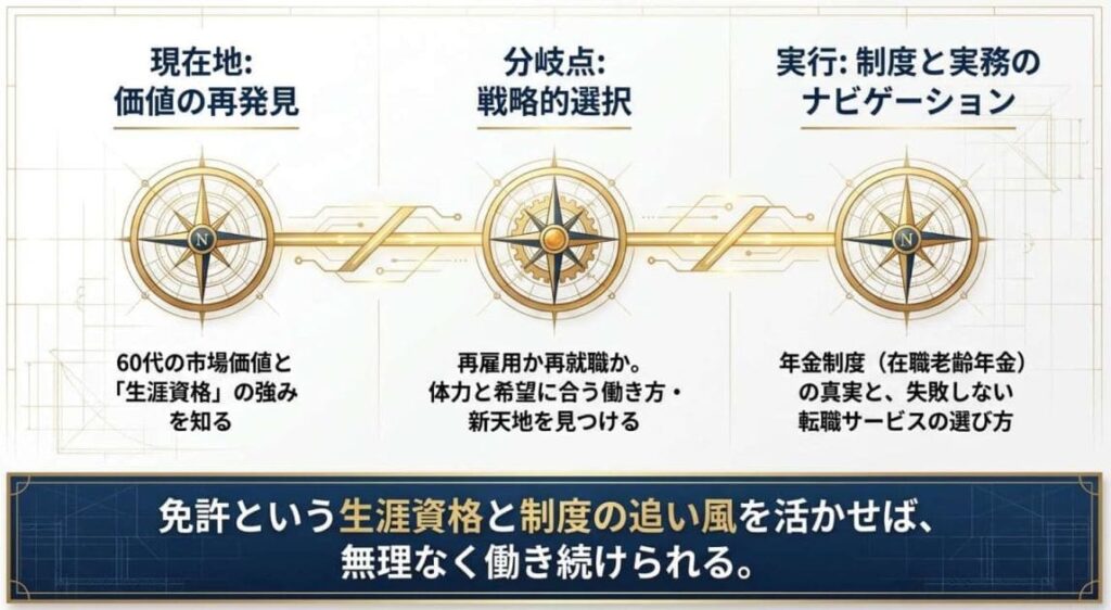 結論からお伝えすると、60代の薬剤師は免許という生涯資格と制度の追い風を活かせ