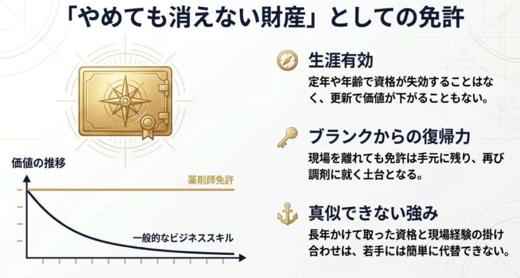 免許は生涯有効=60代の大きな武器