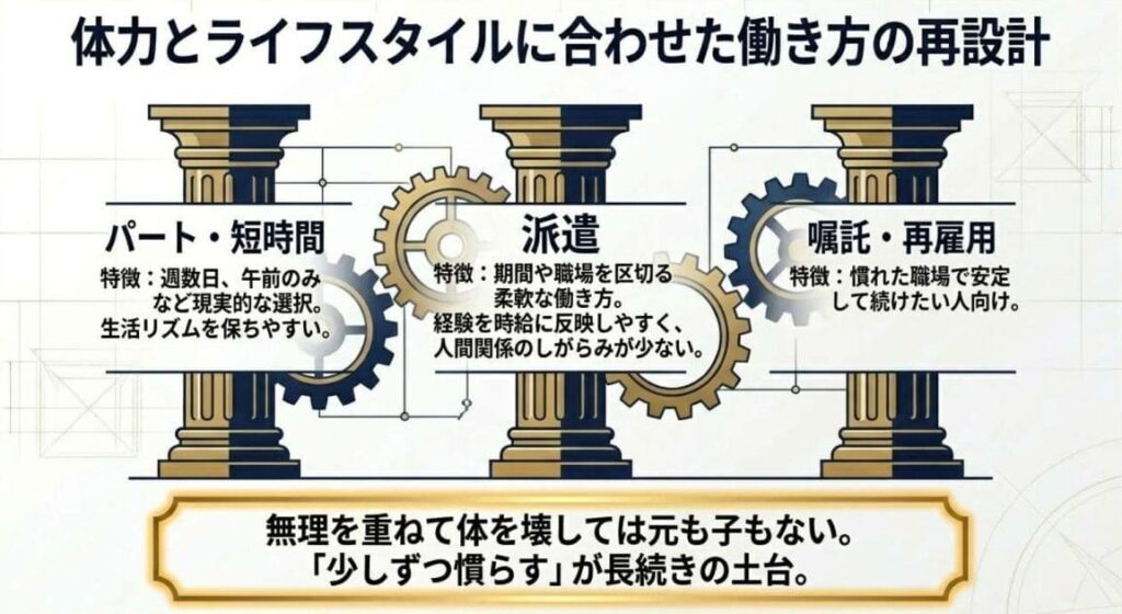 60代に向く働き方の選び方(パート・派遣・短時間)