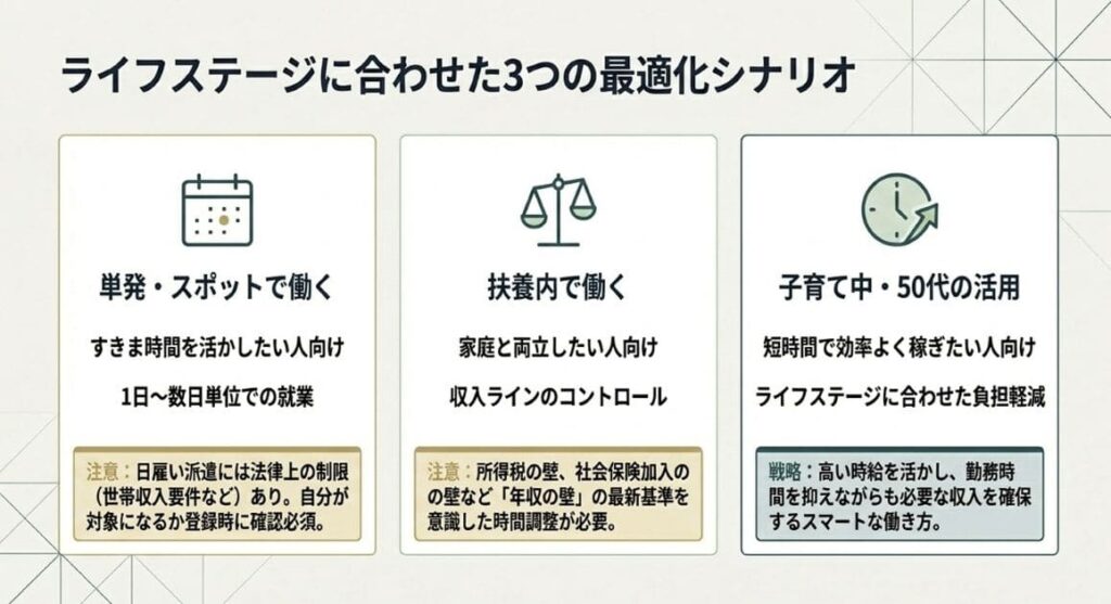 単発・扶養内・子育て中の働き方