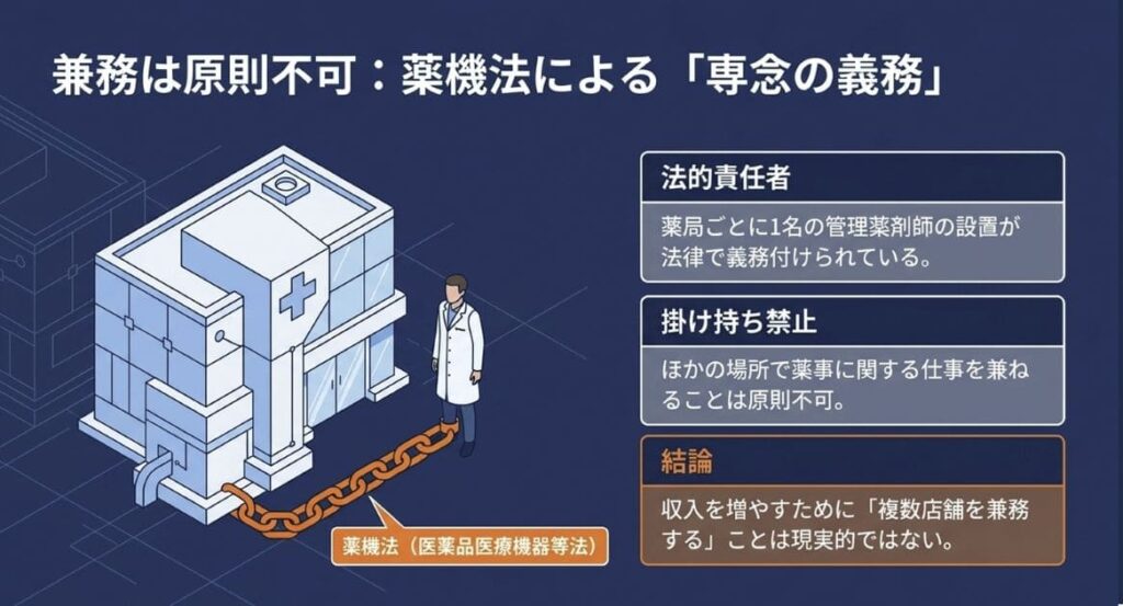 管理薬剤師の兼務(掛け持ち)はできる?知っておきたい注意点