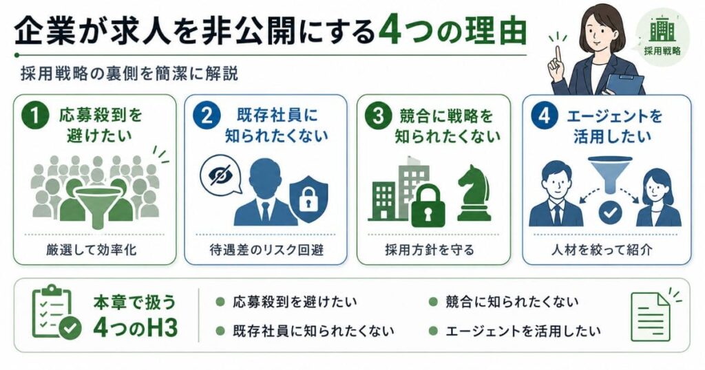 企業が求人を非公開にする4つの理由|採用戦略の裏側