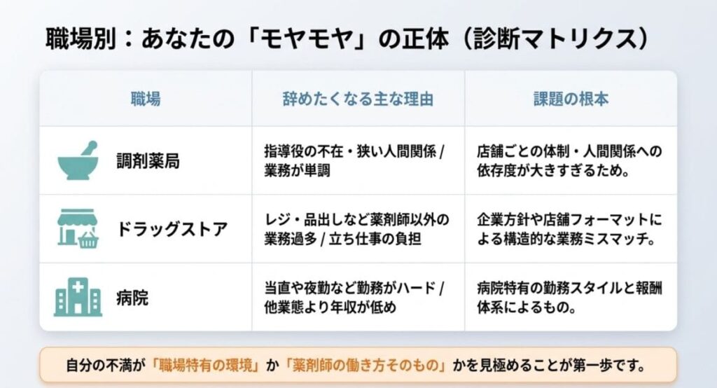 【職場別】新卒薬剤師が辞めたくなる主な理由