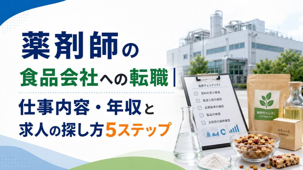 薬剤師の食品会社への転職｜仕事内容・年収と求人の探し方