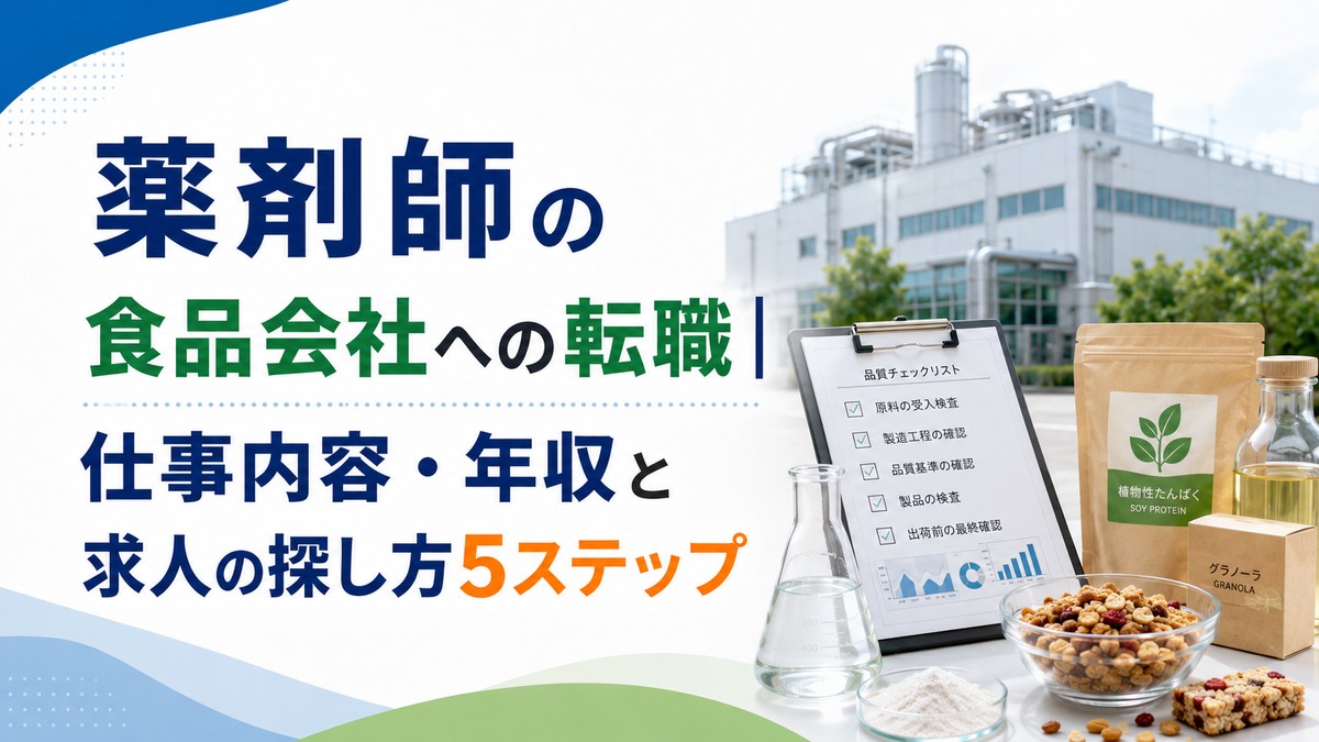 薬剤師の食品会社への転職|仕事内容・年収と求人の探し方