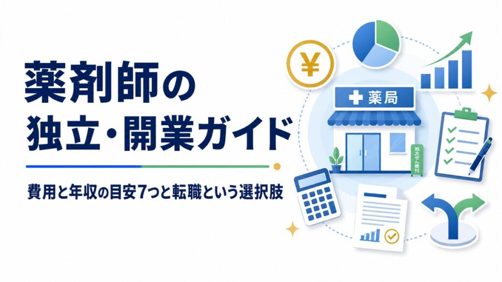 薬剤師の独立・開業ガイド｜費用と年収の目安と転職という選択肢