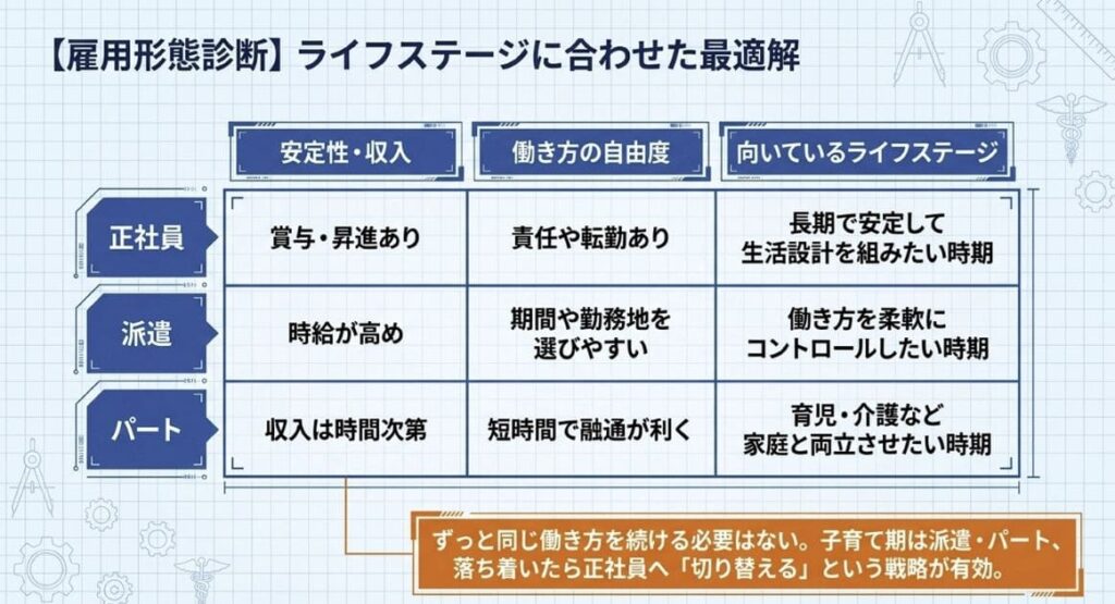 正社員・派遣・パートの違い