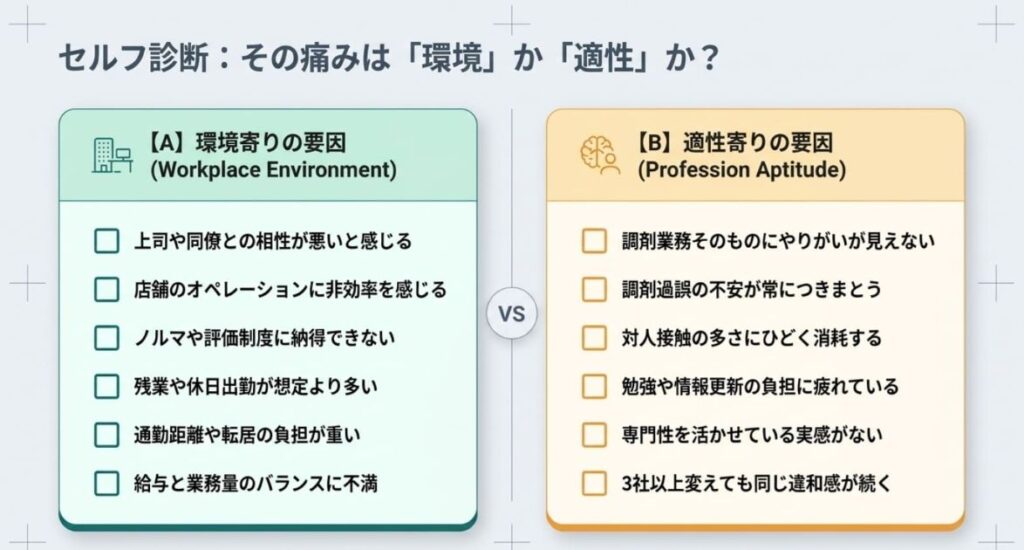 後悔の原因は環境か適性か|セルフ診断チェックリスト
