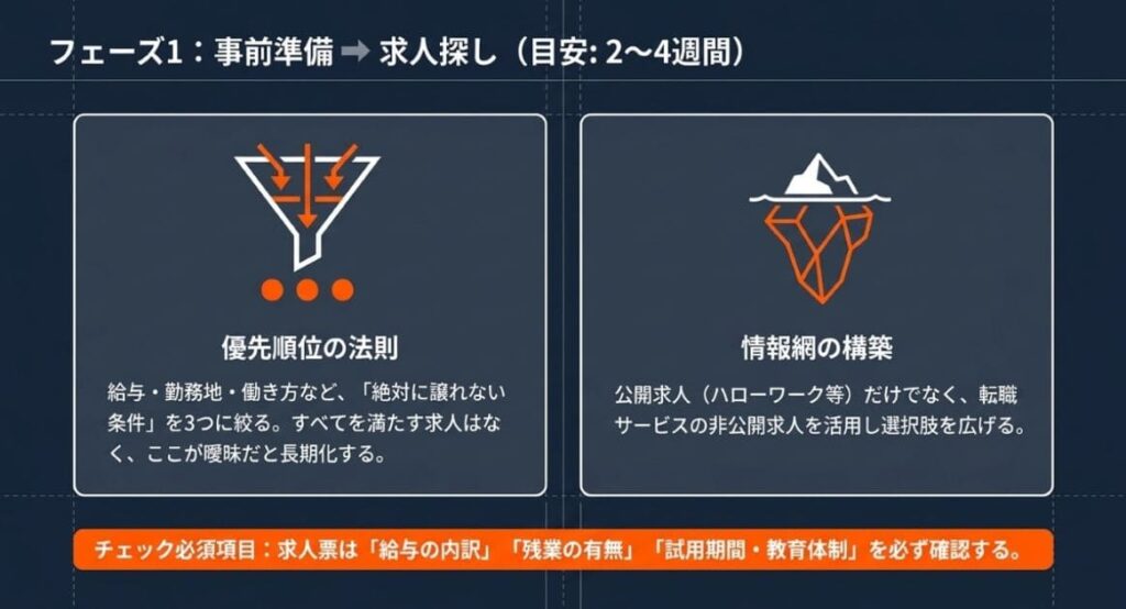 事前準備のステップと期間|自己分析と希望条件の整理