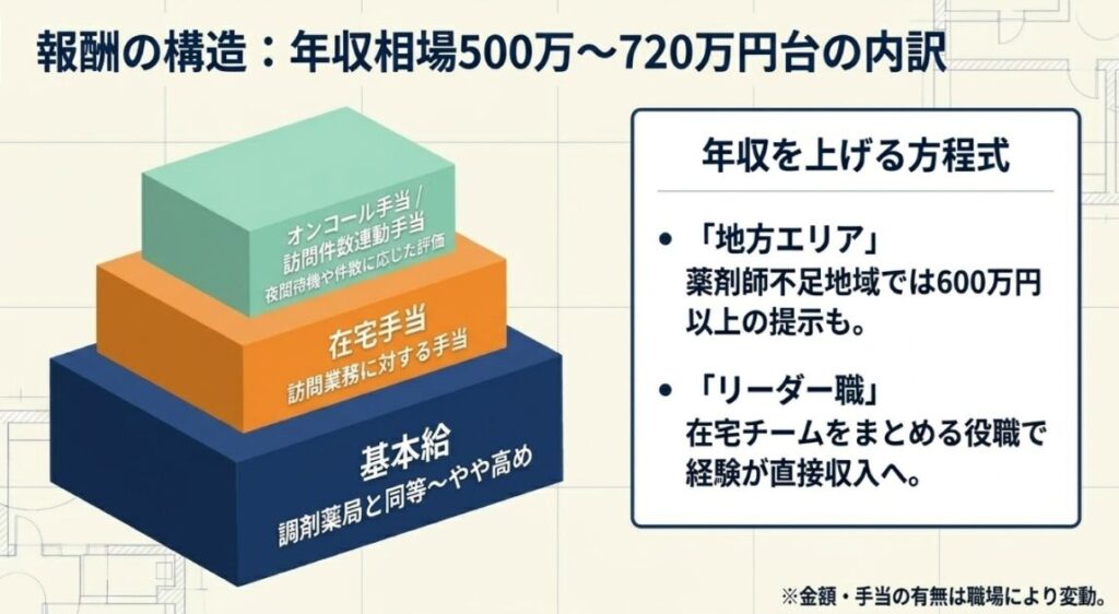 在宅薬剤師の年収と手当のリアル