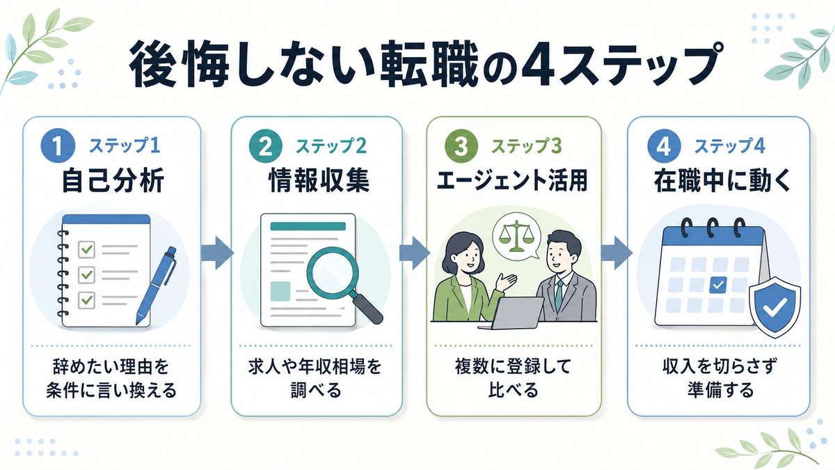 後悔しない転職のコツ4ステップ