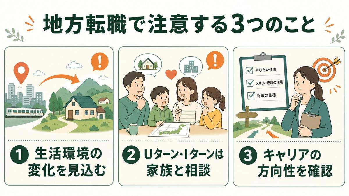 地方転職で注意する3つのこと