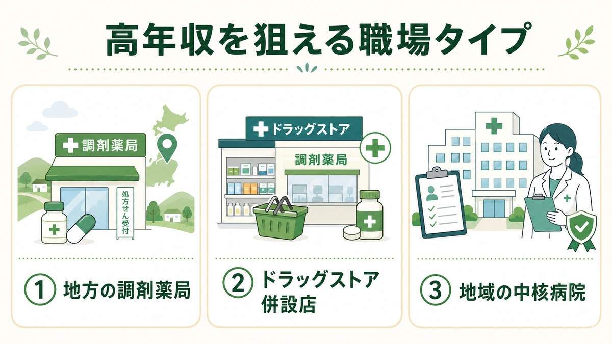 高年収を狙える職場タイプ