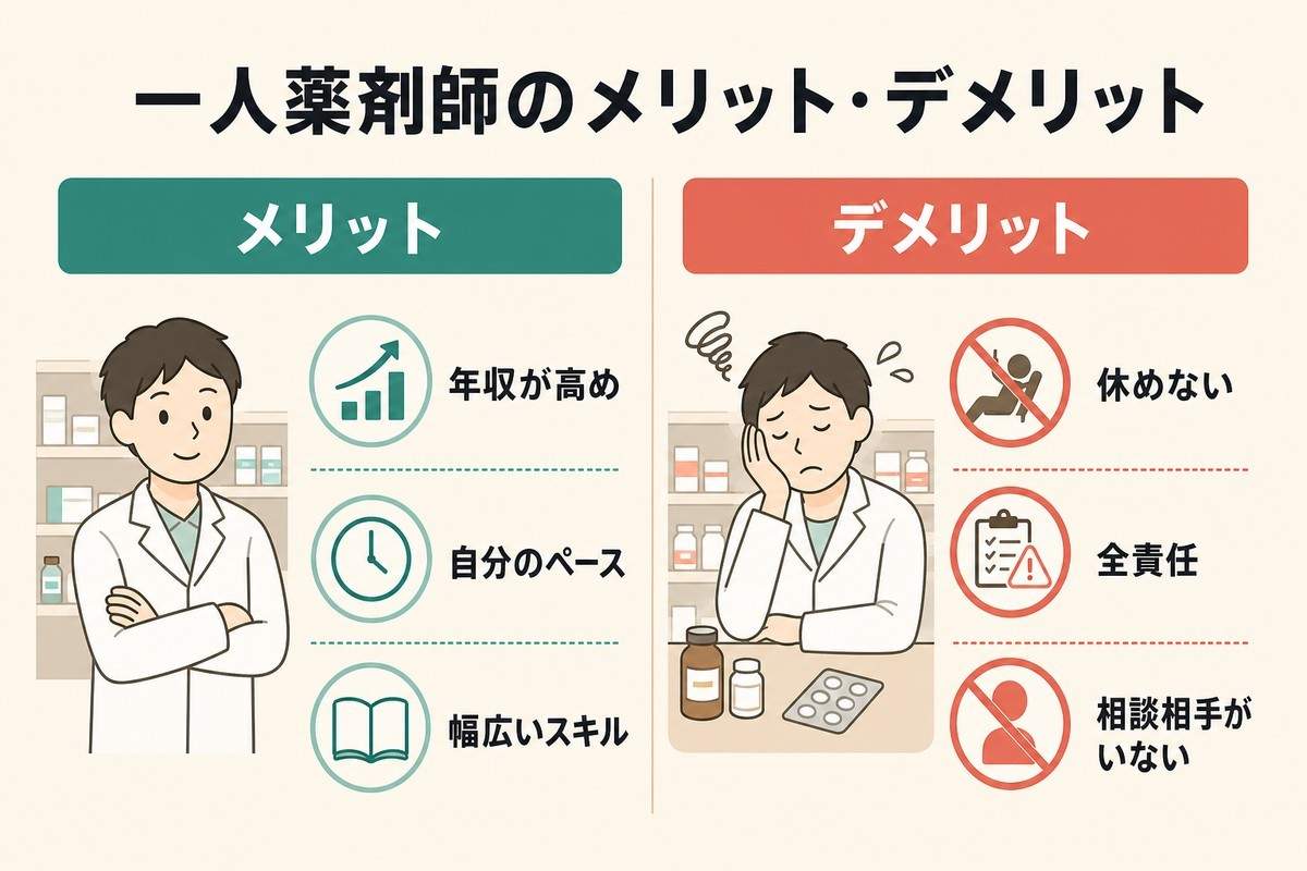 一人薬剤師のメリット・デメリット