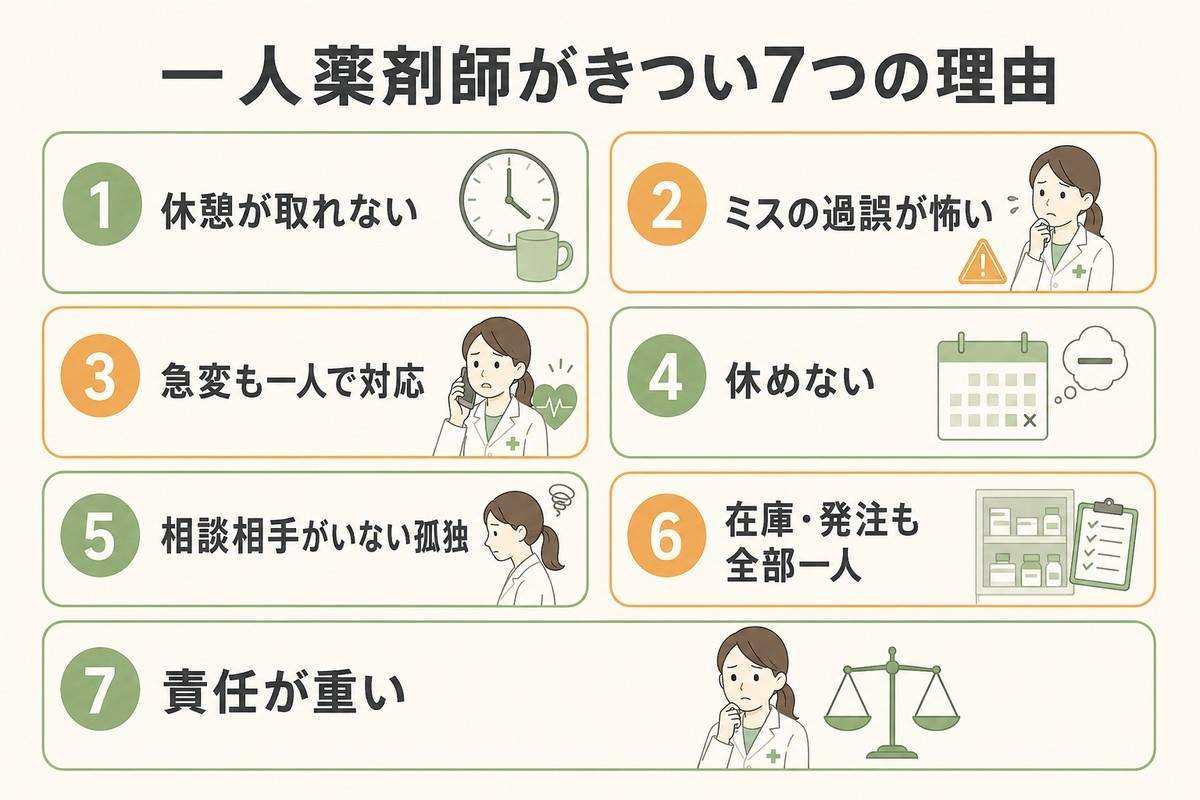 一人薬剤師がきつい7つの理由