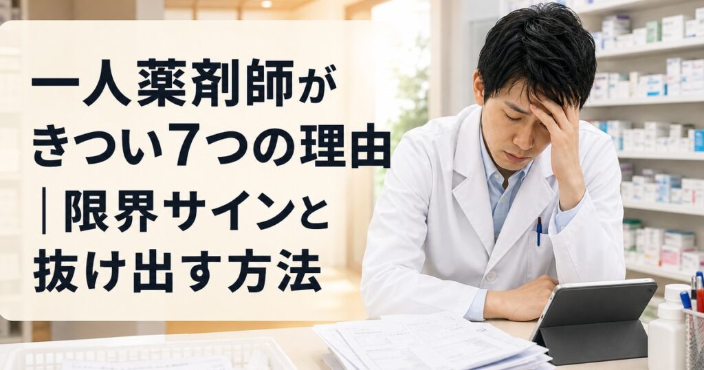 一人薬剤師がきついのは甘えじゃない