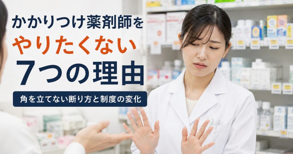 かかりつけ薬剤師をやりたくない7つの理由
