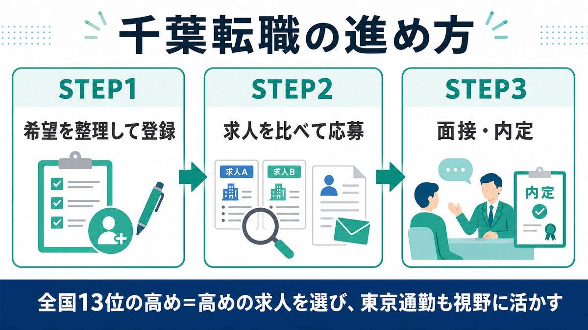 千葉転職の進め方3ステップ