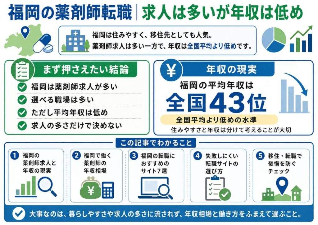 ところが平均年収で見ると、福岡は全国で43位と、全国平均より低めです。