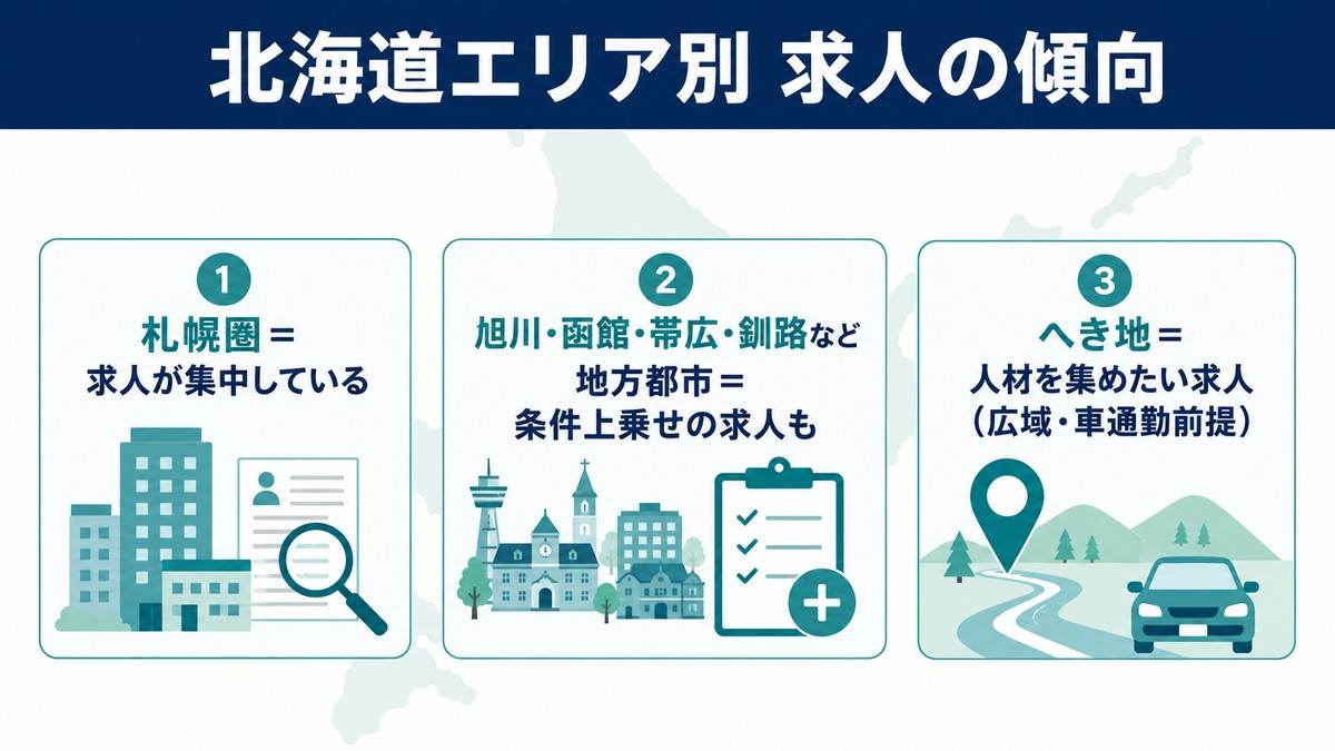 北海道エリア別の薬剤師求人の傾向