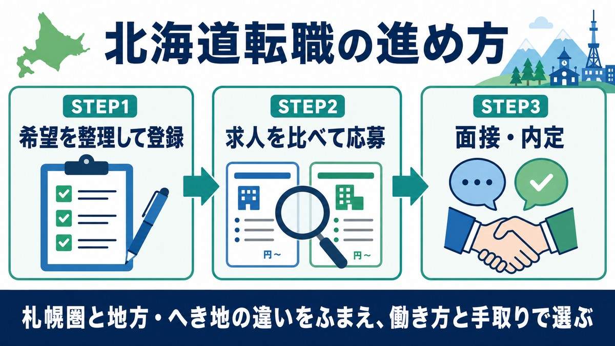 北海道転職の進め方3ステップ