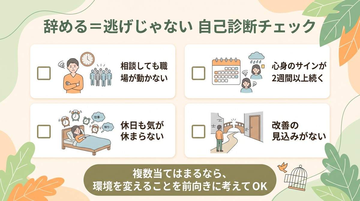 「辞める=逃げ」じゃない|今を整理する自己診断チェック