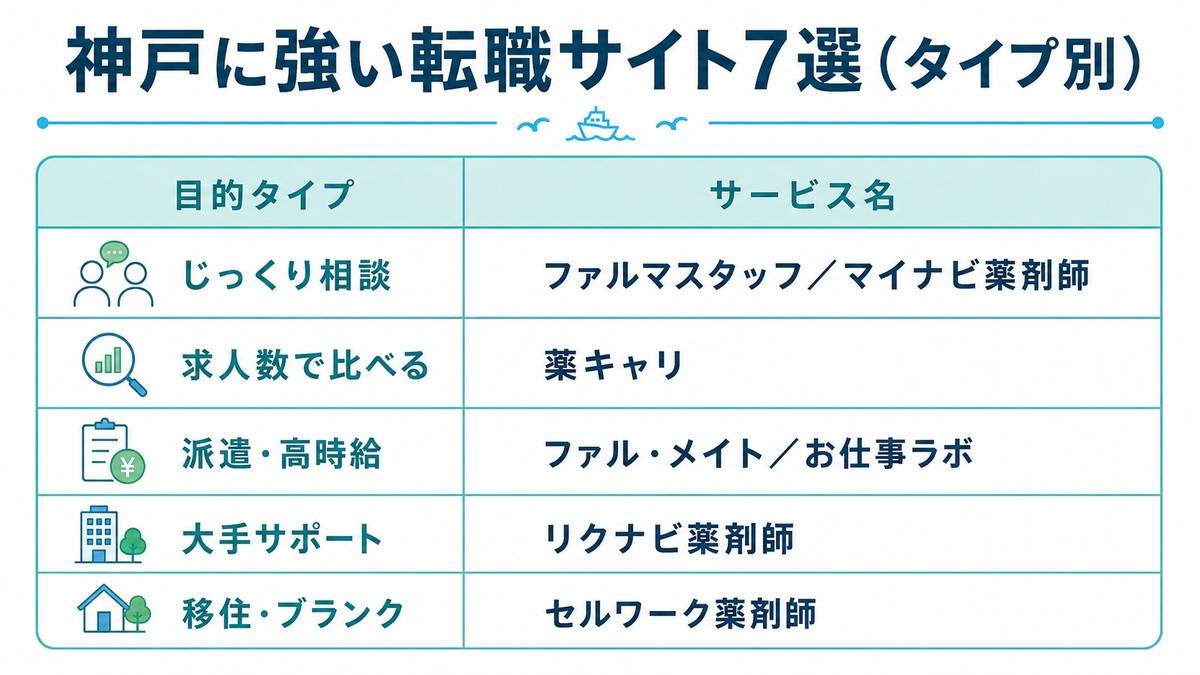 神戸に強い薬剤師転職サイト7選
