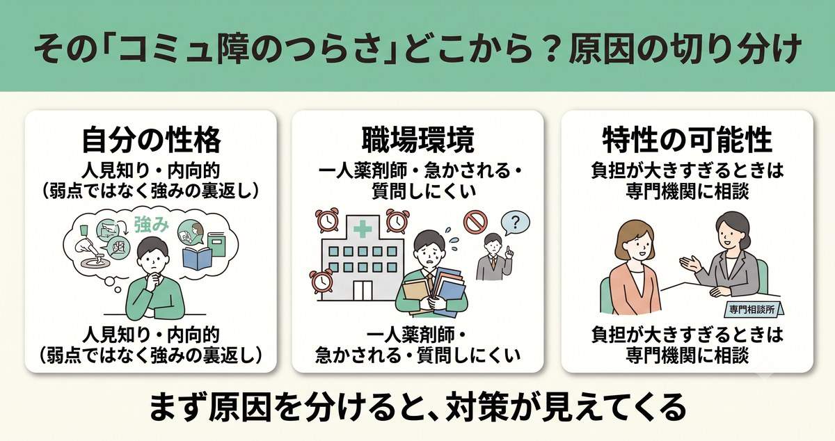 あなたの「コミュ障」はどこから?原因を切り分ける