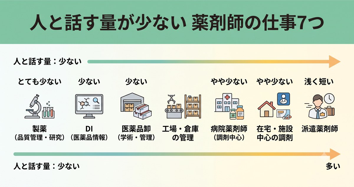 コミュ障でも働きやすい「人と話す量が少ない」薬剤師の仕事7つ
