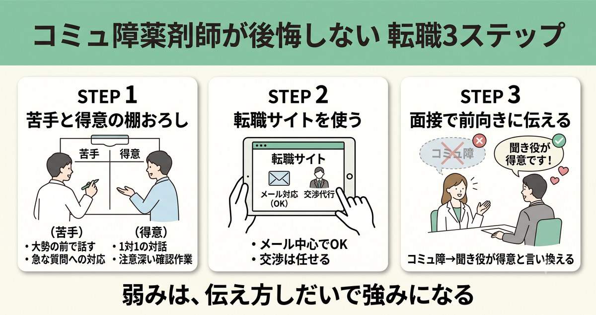 コミュ障薬剤師が転職を進める手順