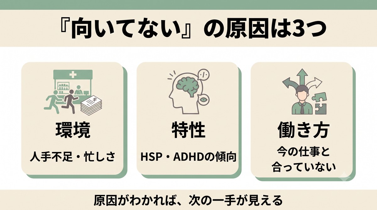 「薬剤師に向いてない」と感じるのは甘えじゃない
