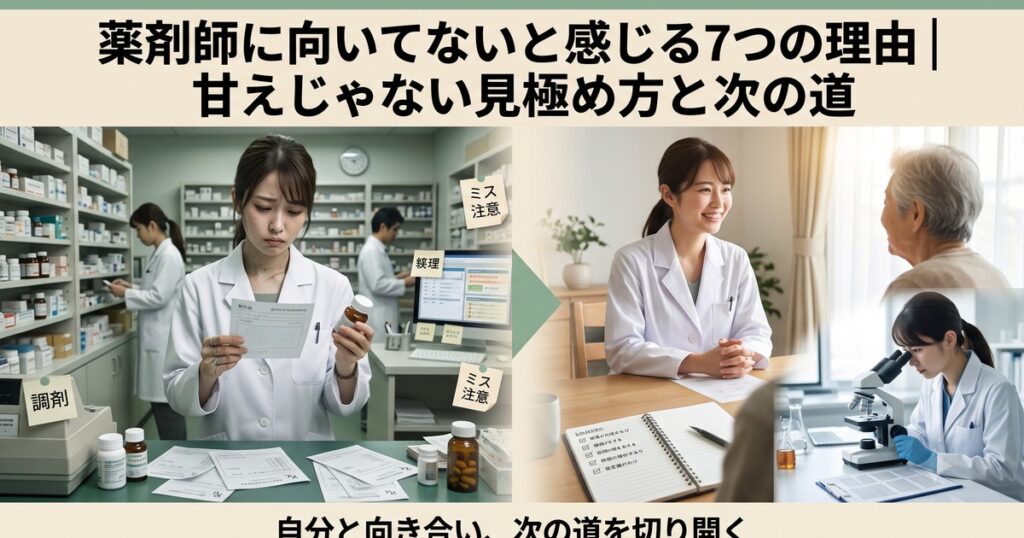 薬剤師に向いてないと感じたときの見極め方と次の道