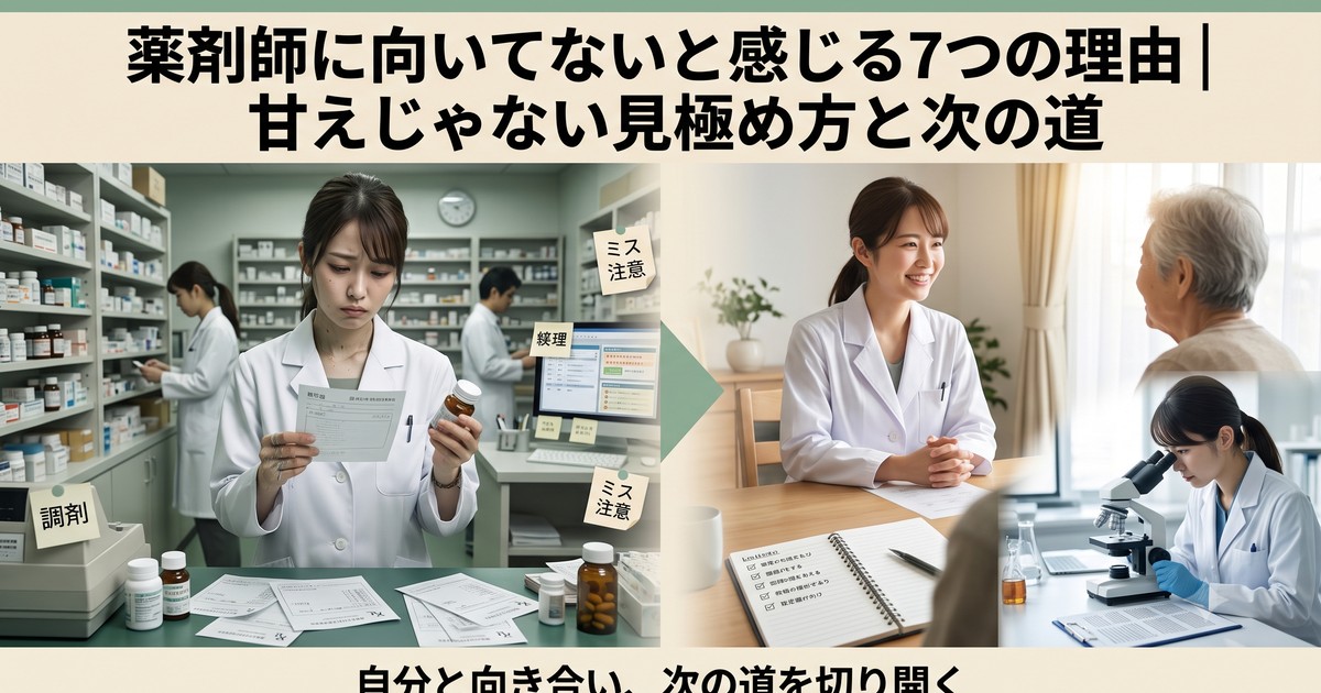 薬剤師に向いてないと感じたときの見極め方と次の道