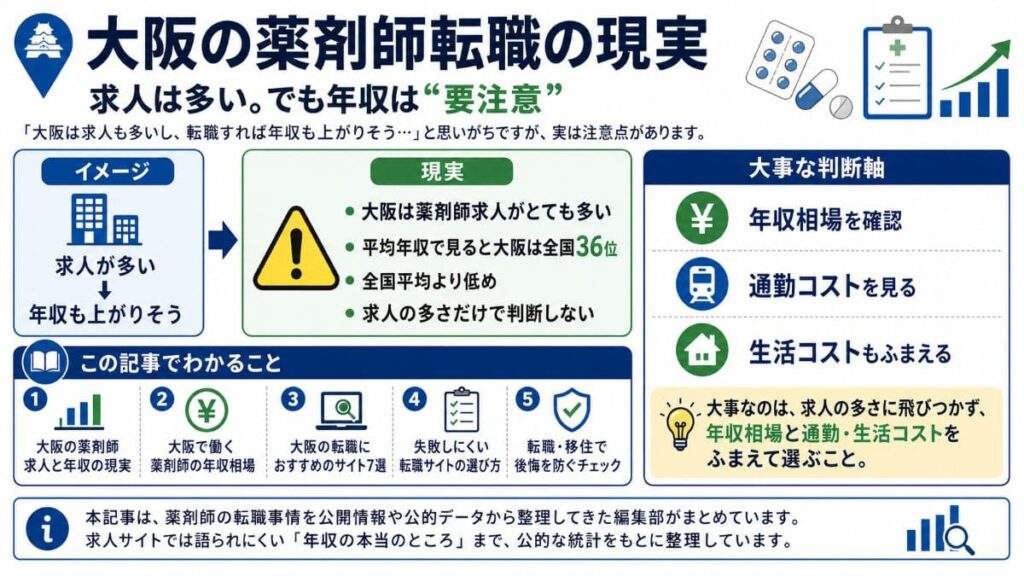 大阪は薬剤師の求人がとても多いエリアです