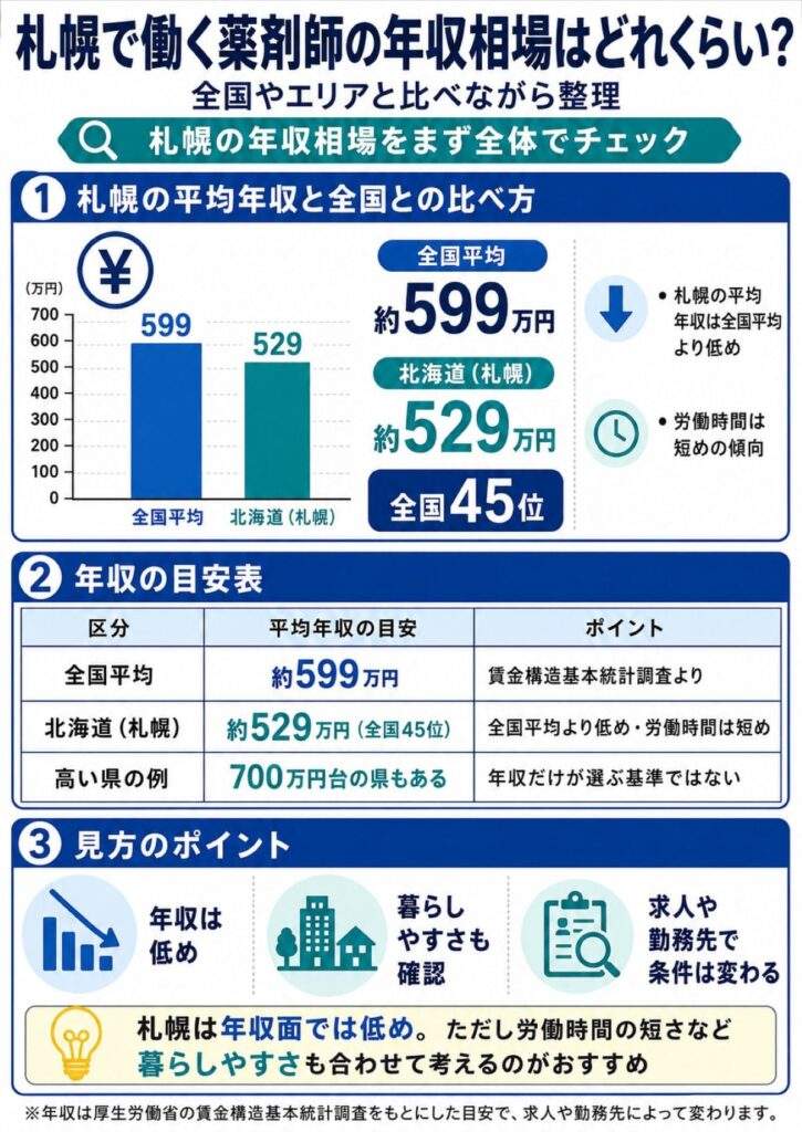 札幌で働く薬剤師の年収相場はどれくらい?
