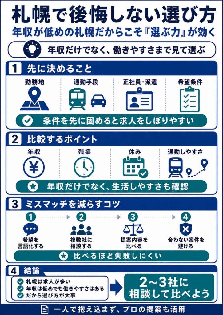 年収が低めの札幌だからこそ「選び方」が効く