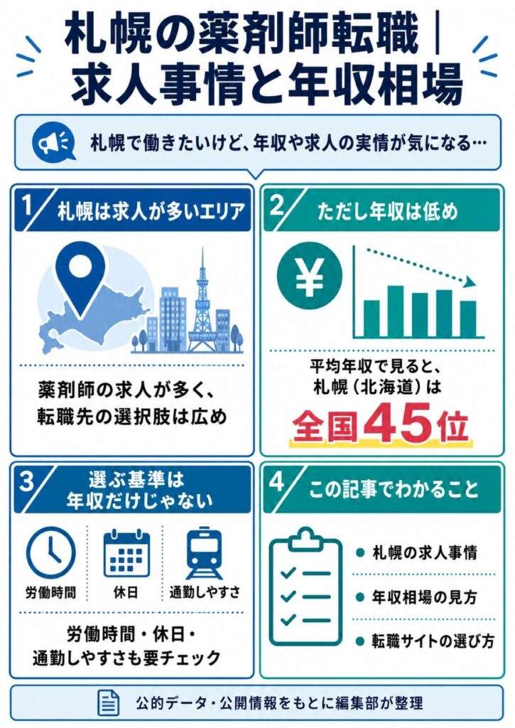 「札幌は年収が低いのか、働きやすさはどうか」まで、公的な統計をもとに正直にお伝えします。