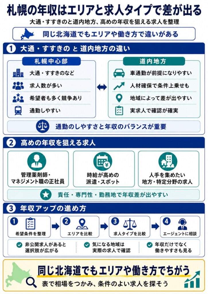 大通・すすきのと道内地方でエリア差はある?