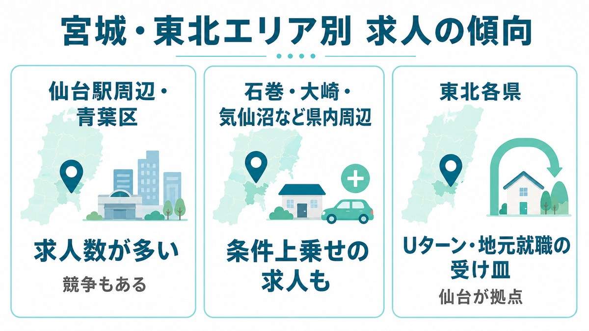 宮城・東北エリア別の薬剤師求人の傾向
