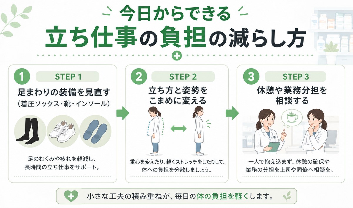 今日からできる立ち仕事の負担を軽くする対処法