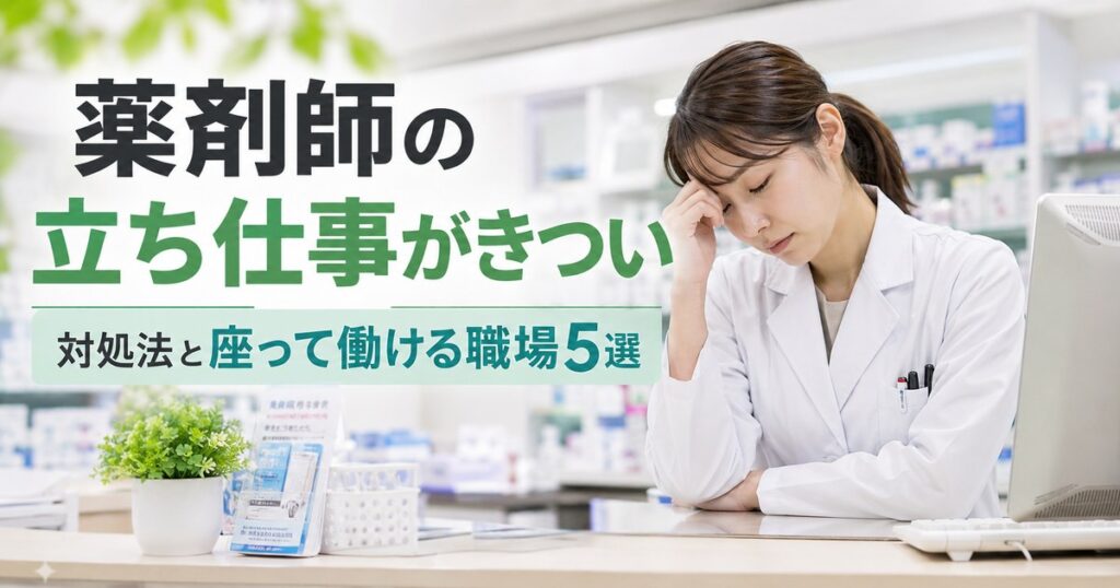 薬剤師の立ち仕事がきつい理由と座って働ける職場