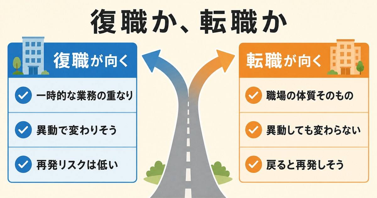 復職か、転職か|判断の分かれ道