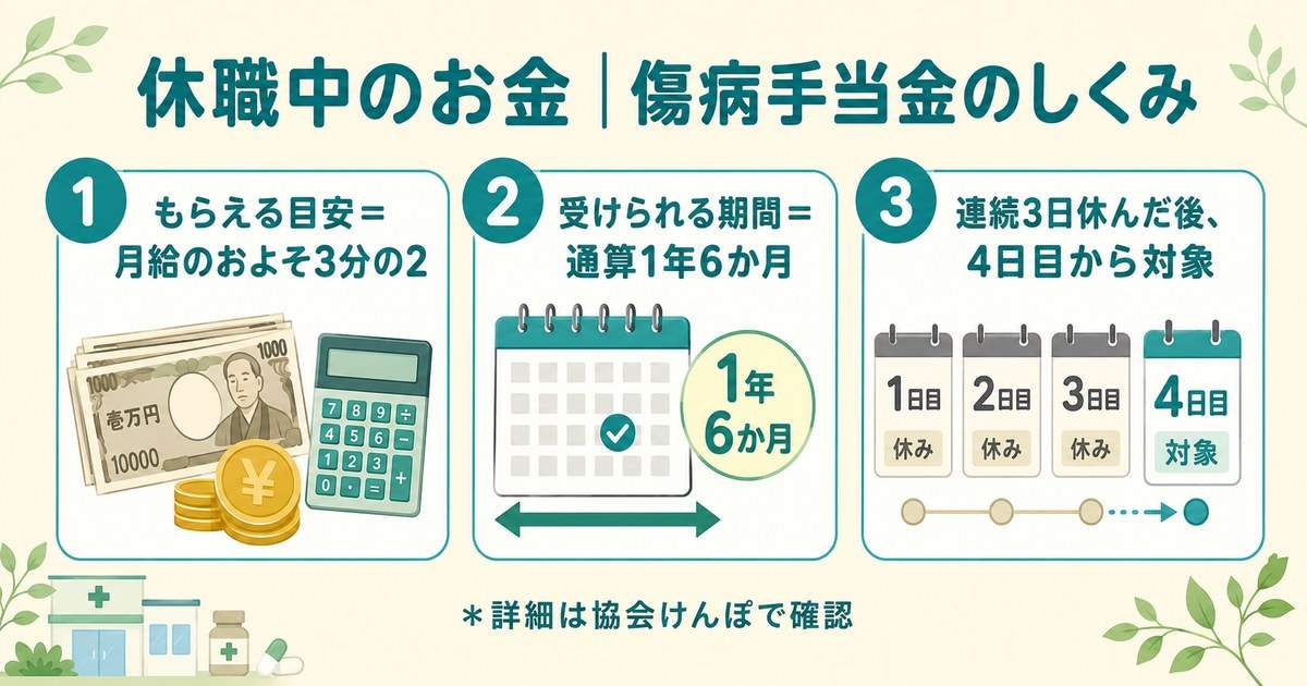 休職中のお金|傷病手当金のしくみ