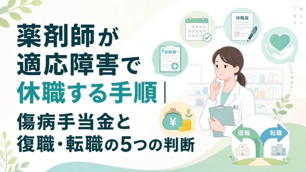 薬剤師が適応障害で休職する手順｜傷病手当金と復職・転職の5つの判断