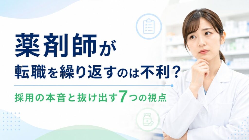 薬剤師が転職を繰り返すのは不利かを採用の本音から解説する記事
