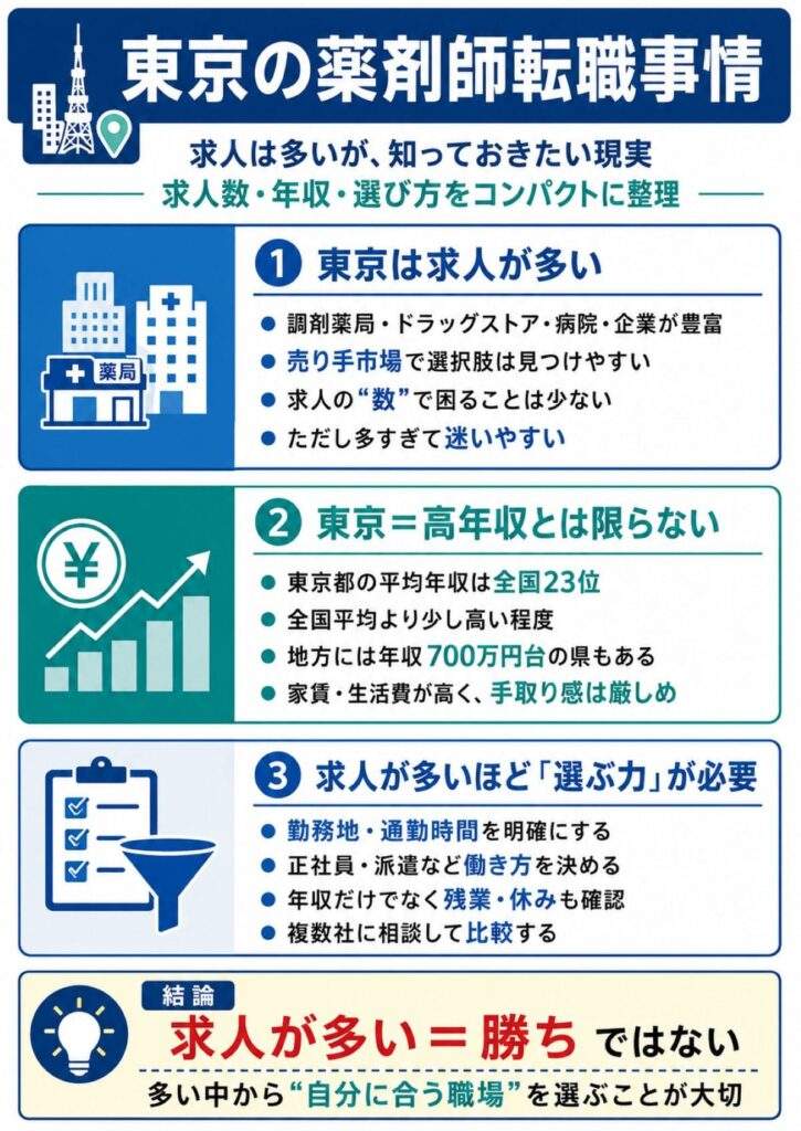 東京は薬剤師の求人が本当に多いの?
