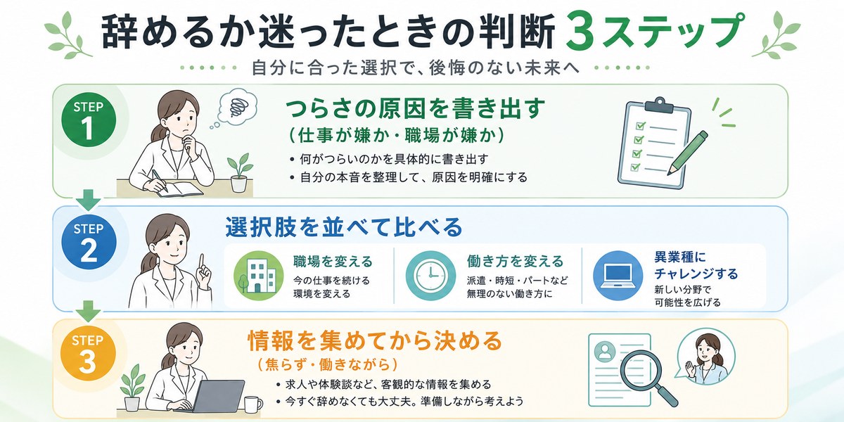 薬剤師を辞めるか迷ったときの判断ステップ