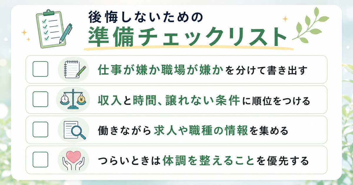 やめてよかったと思えるための準備