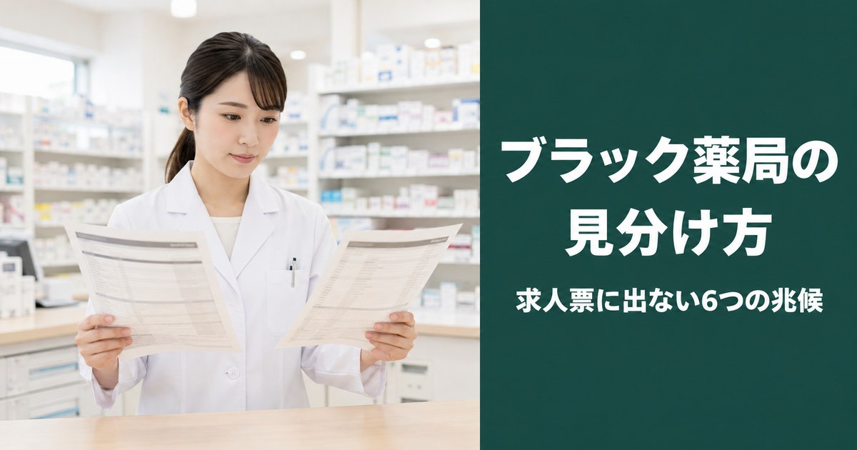 ブラック薬局の見分け方|求人票に出ない6つの兆候
